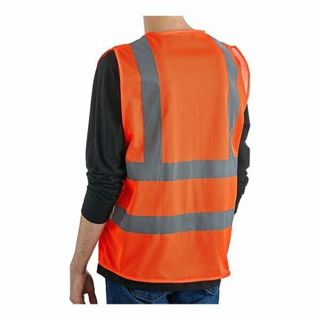 LAVEX Class 2 Orange High Visibility Safety Vest with Zipper Closure - 2X 486LIORHV22X